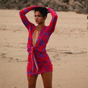 Rat & Boa Talitha red and blue floral dress